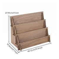 Wooden Card Display Stand Tiered Postcard Display Space-Saving Freestanding