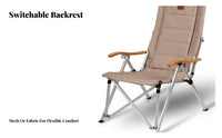 Portable Highspine Recliner Reclining Function Folding Seat Hard Armrests