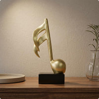 Music Note Figurine Black Base Tabletop Figurine Abstract for Room