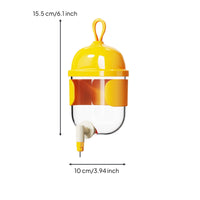 Touch-Activated Bird Water Dispenser Automatic Cage Water Dispenser Hanging Bird Waterer with Nozzle Transparent for Parrots, Budgies, Cockatiels, Aviary