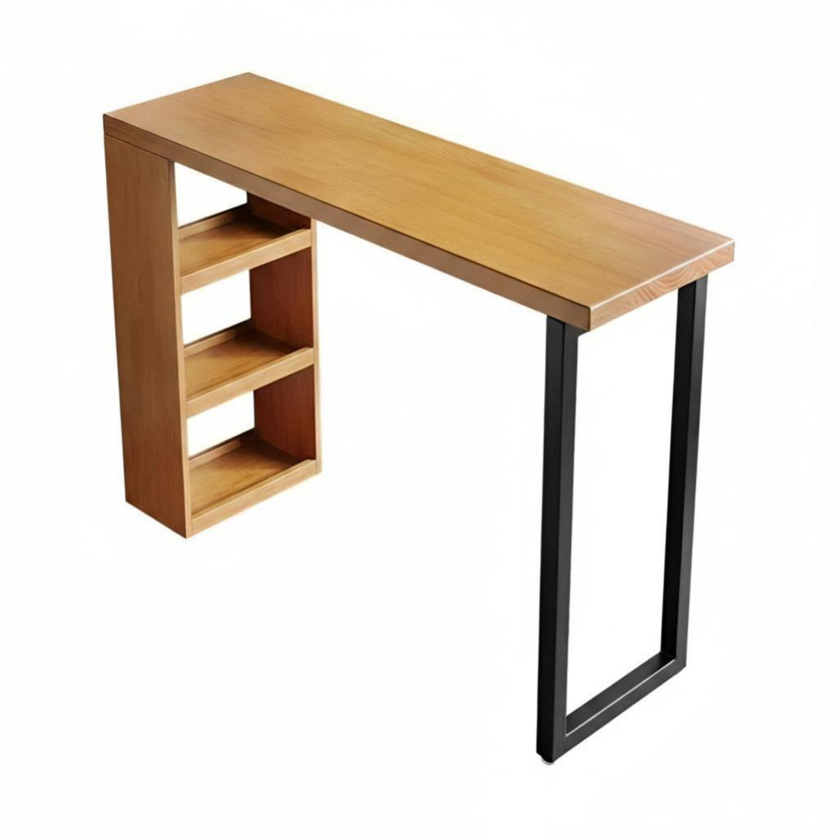 Nordic High Bar Table and Chair Set, Hardwood, Minimalist, Wall-Mounted, Living Room, Small Space