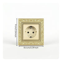 Decorative Wall Socket Panel with Floral Border Vintage Socket Panel Retro Outlet Faceplate Embossed for Interior Designers, Homeowners, Home Renovation, Living Room, Hotel