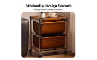 2-Tier Wheeled Stand On casters 2-Tier Rolling Trolley Space-Saving Easy Assembly for Homeowners, Home Office