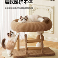 Sisal Cat Scratcher and Cat Bed Combo for Small Cats