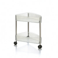 Rolling Corner Organizer Tiered Corner Shelving Rack with Wheels Mobile