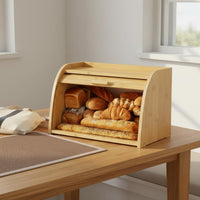 Bamboo Bread Storage Container Multi-Tier Wooden Bread Container Extra Large