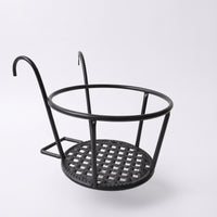 Reinforced European Style Balcony Railing Planter Rack Hanging Iron Art Flower Pot Holder Outdoor Storage Shelf