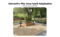 Kindergarten Outdoor Toy Anti Wood Wooden Sand and Water Station Sensory Play children's Sand Box Equipment for Preschoolers, Kids, Backyard