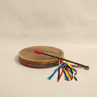 Chinese Shaman Drum Includes Drumstick Goatskin Ritual Drum Handmade for Spiritual Practitioners, Folk Artists, Rituals, Ceremonies, Meditation