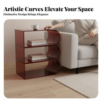 S-Shaped End Table Minimalist Design Nightstand space-efficient for Small areas