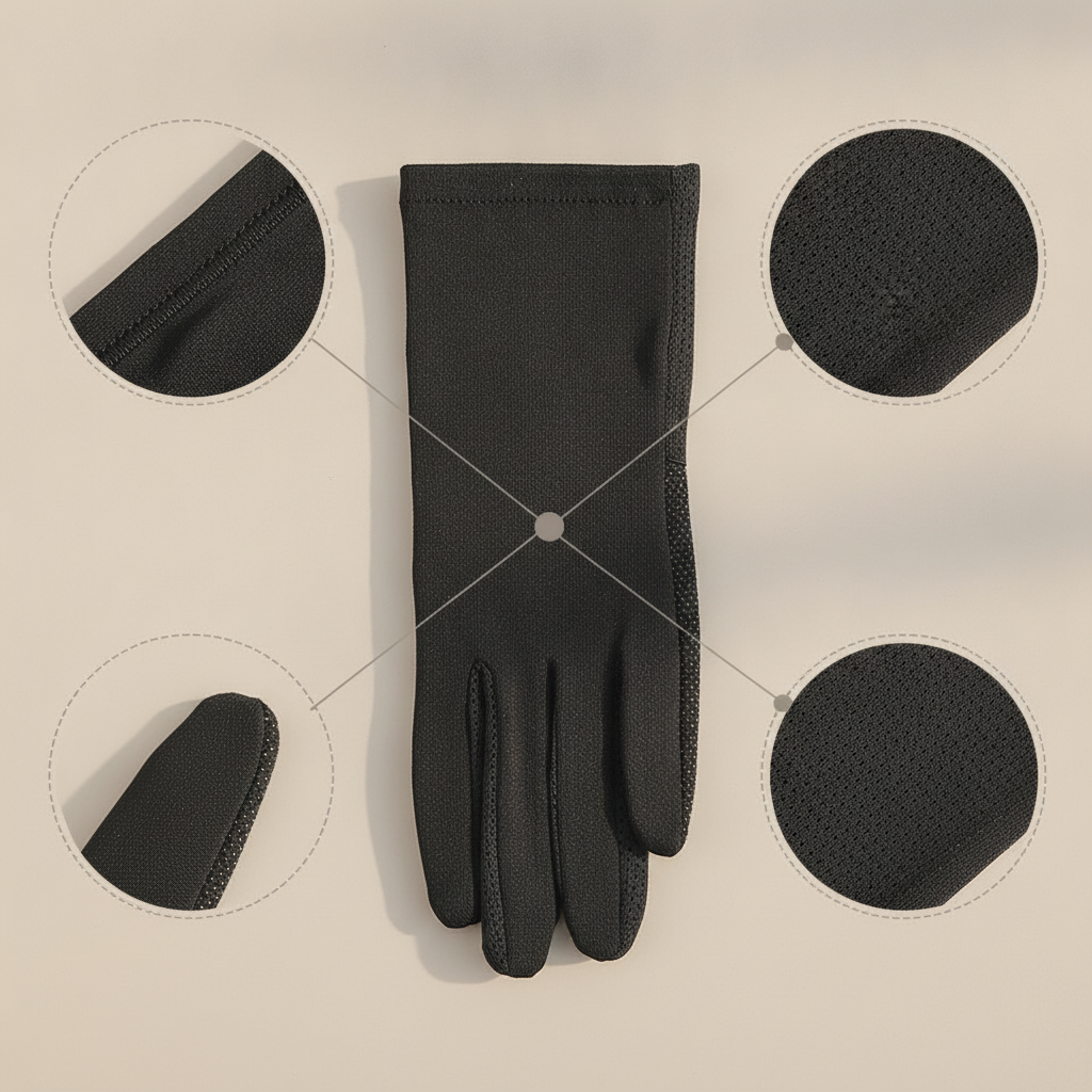 Korean Style Solid Color Cotton Sun Protection Gloves for Women, Breathable Short Touchscreen Cycling Gloves