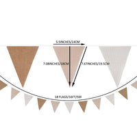 5 Meter Garland Burlap Triangle Banner Boho Burlap Pennant Garland Easy to Hang Linen Bunting Flag for Kindergarten