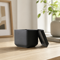 Ceramic Square Planter Matte Finish For Succulents Indoor With Saucer Simple Stylish