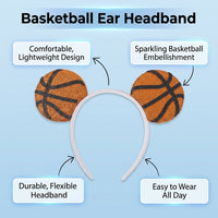 Sports Themed Headband for Football Basketball Fans, Geometric Pattern Costume Game Day Party for Cheerleading Events