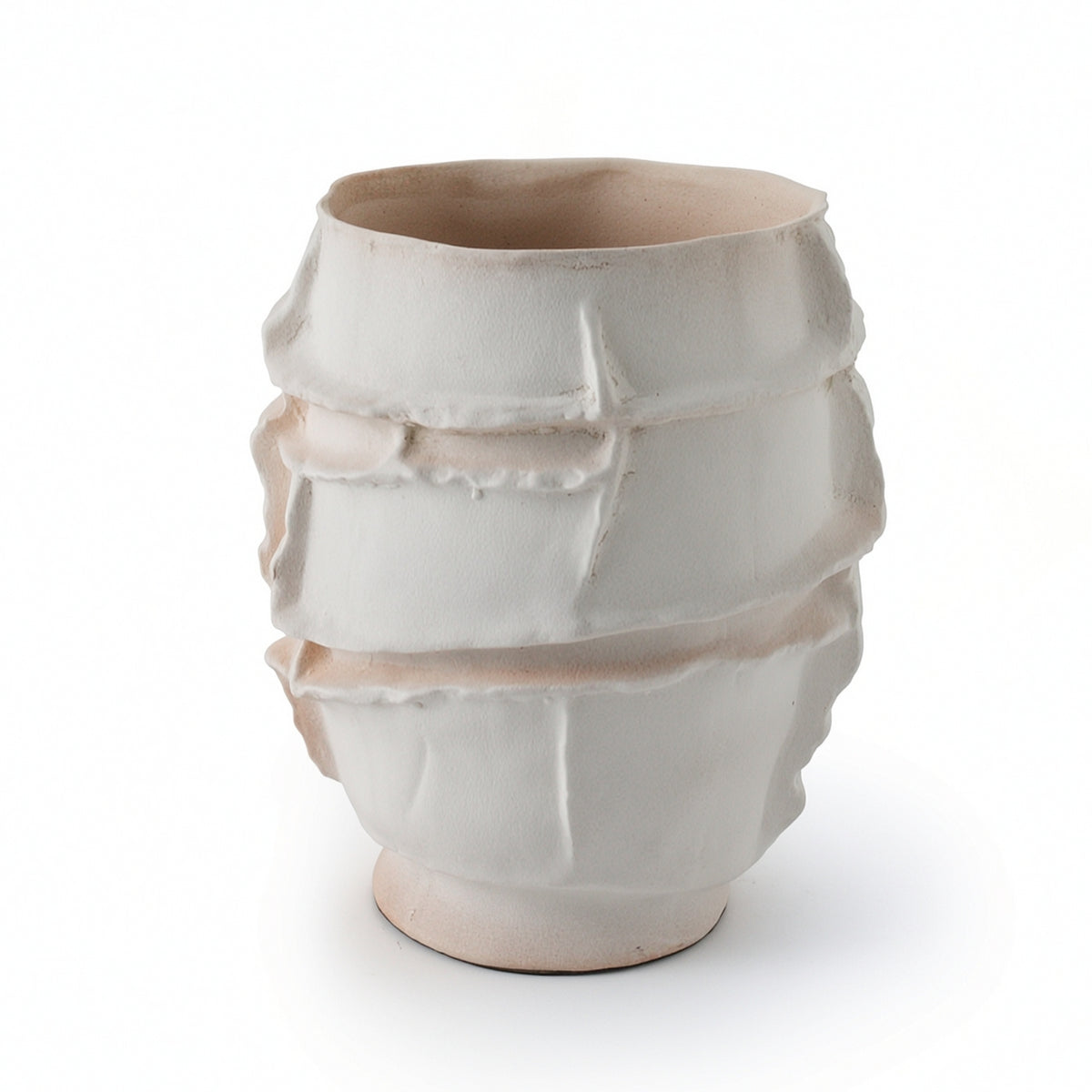 Decorative Vase Rustic Ceramic Vase Irregular Shape for Entryway, Dining Room
