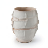 Decorative Vase Rustic Ceramic Vase Irregular Shape for Entryway, Dining Room