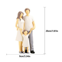 Family Figurine Faceless Tabletop Sculpture Neutral for Shelf, Entryway