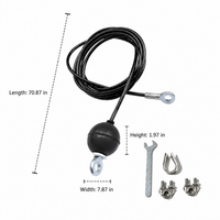 Black Cable Pulley System Home Gym, PU Coated Steel Replacement Cable, Heavy Duty Fitness Cable for Multi Gym, 300kg Load