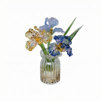 Artificial Flowers Vase Indoor Clear Glass Vase Handcrafted for Home