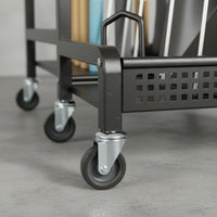 Wheeled Garden Tool Rack Multi-Holder Garden Tool Organizer Rack Hooked