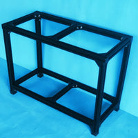Black Aluminum Aquarium Stand, Adjustable Double Shelf