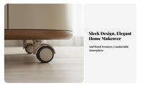 1 Rotating Tea Trolley Cabinet with Swivel Table Mobile Side Table Storage and Rolling Casters Modern Minimalist Style Suitable for Apartment Dwellers Living Room Balcony