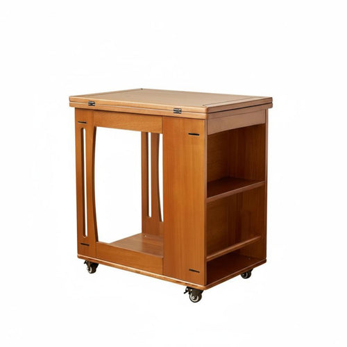 Movable Coffee Table, Hardwood Folding Side Table, Multi-Functional Living Room Furniture, Space-Saving, For Adults