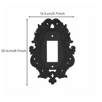 Ornate Light Switch Plate 3D Relief Ornate Baroque Wall Plate Non-Conductive Black Scrollwork Faceplate for Themed Room