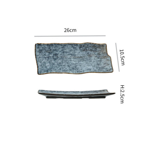 Ribbed Sushi Plate Sleek Design Sushi Serving Platter