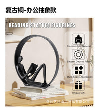 跨境铸铁工艺术品家居桌面摆件圈内阅读书雕像办公抽象纪念送礼物