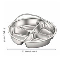 Divided Steamer Plate Deepened Design Round Portion Control Plate for Dieters