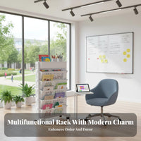 With Wheels Movable Bookshelf Cart Easy to Move Wheeled Classroom Library Cart Space Saving for Children, Office Workers, Study Room