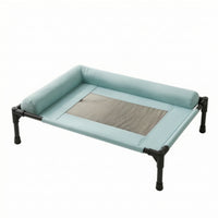Breathable Elevated Dog Bed Moisture-Resistant Dog Cot with Side Cushion Washable Raised Pet Bed Sturdy for Camping