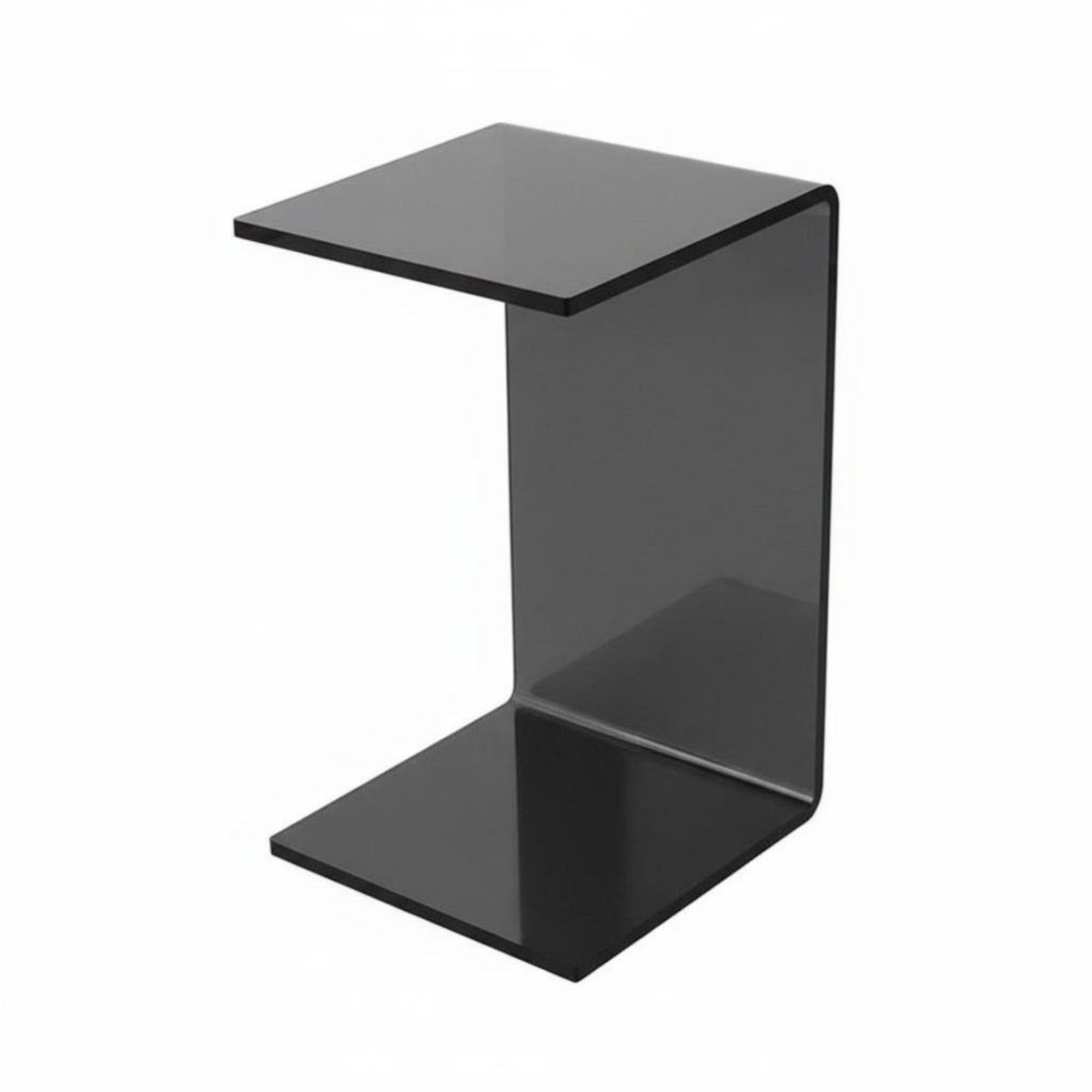 C-Shaped Side Table Transparent Look C-Shaped Table Multi-Purpose for Bay Window