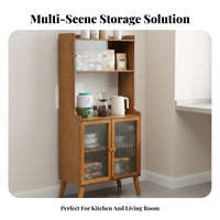 Living Room Tea Cabinet Large Capacity Dining Room Sideboard Buffet Cabinet with Glass Doors Nordic Style Storage for Homeowners Suitable for Entryway Hallway Dining Area Living Room