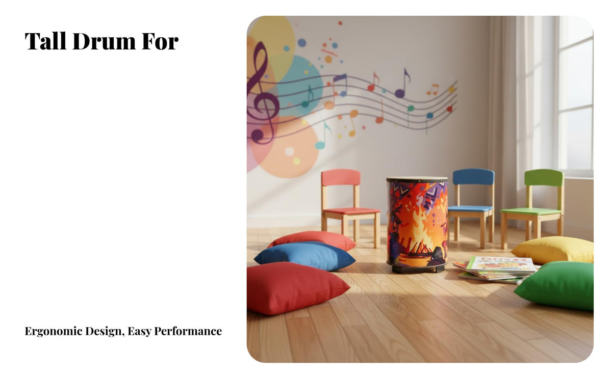 Early Music Education children's Floor Drum Develops Rhythm Sense Patterned Samba Drum Easy to Play Percussion Instrument Supports Fine Movement Skills for Preschoolers, Toddlers, Educators, Preschool, Classroom, Playroom, Family Activities