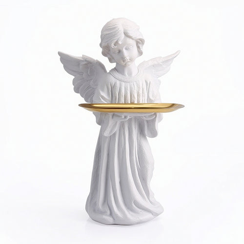Angel Figurine with Tray Elegant Decor Classic for Entryway