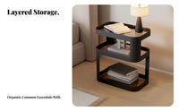 2-Tier Nightstand Space-Saving 2-Tier Accent Table adaptable Use for Dorm Room