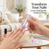 Nail Stamp Tool, Rotatable and Adjustable Size Silicone for Manicure and Decoration, Transparent Kit
