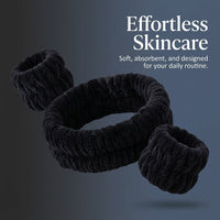 3 Pcs Spa Headband Wrist Band Set for Washing Face, Makeup Hairband with Adjustable Elastic for Facial Care Skincare, Terry Cloth