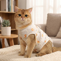 Cat Recovery Suit with Elizabethan, Post Surgery Cat Clothes, Snap Button Cat Spay Surgery Suit and Neuter Surgery Suit, Anti-Lick