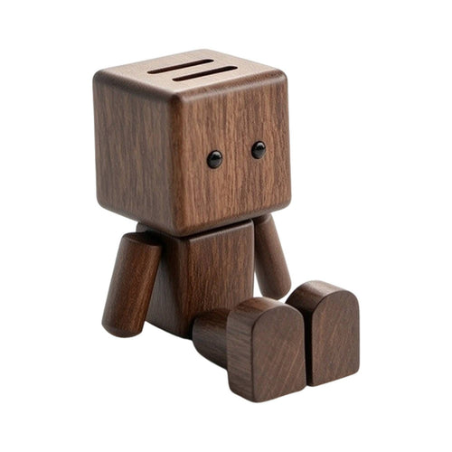 Robot Car Air Freshener Minimalist Wooden Robot Ornament Handmade for Drivers