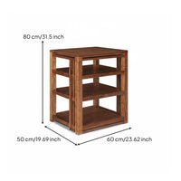 AV Media Shelving Tower Solid Wood Amplifier Stand Record Player Stand Hifi Rack Mortise and Tenon Joinery Heavy Duty Vibration Damping Suitable for Home Theater Listening Room Professional Studio