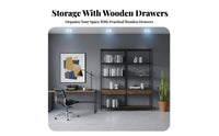 Nordic Design Multi-Tier Shelving Unit with Cabinet Floor-Standing Tall Shelving Unit with Cabinets Sturdy Construction bookshelf Space-Saving for Book Lovers, Collectors, Homeowners, Living Room, Study, Bedroom