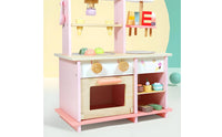 Dessert Shop Playset Simulation Design Pretend Dessert Cart Solid Wood Construction Ice Cream Stand Toy for Kids