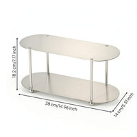 Oval Storage Rack Brushed Metal Countertop Display Shelf Industrial Style