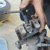 Hand-Operated Brake Caliper Piston Tool Threaded Spindle Piston Reset Tool T-Handle Disc Brake Compressor Knurled Grip for Mechanics, Garage