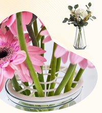Acrylic Transparent Straight Vase Flower Arrangement Net Holder Fixing Grid Multicolor