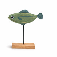 Wooden Fishes Ornament Handcrafted Fishes Figurine with Stand Carved Decor for Art Collectors, Bookshelf, Office Desk