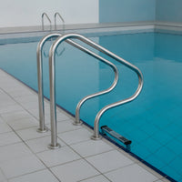 2 Pieces Rustproof Pool Handrail Corrosion-Resistant Swimming Pool Handrail Cylindrical Hardware Sturdy for Hotel Operators